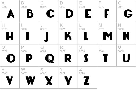 Lemondrop Bold uppercase A-Z preview