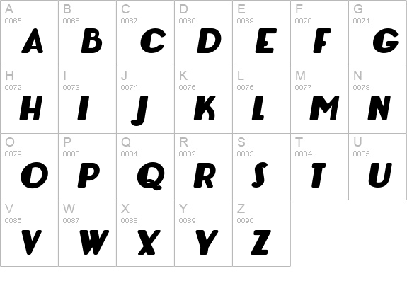 Lemondrop Bold Italic uppercase A-Z preview