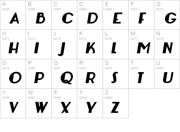 Lemondrop Italic uppercase A-Z preview