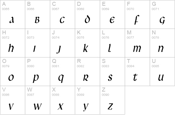 Leo Condensed Italic uppercase A-Z preview