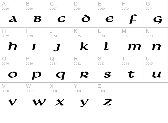 Leo Extended BoldItalic uppercase A-Z preview