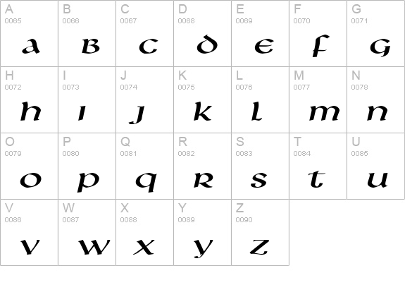 Leo Extended Italic uppercase A-Z preview