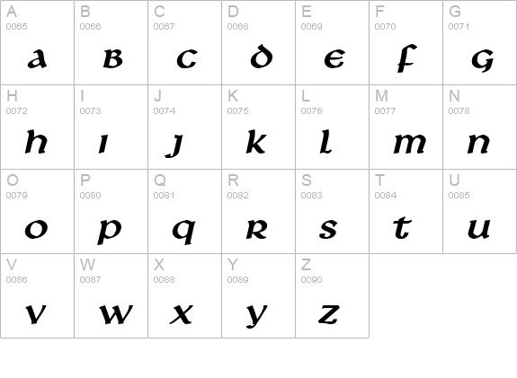 Leo Wide BoldItalic uppercase A-Z preview