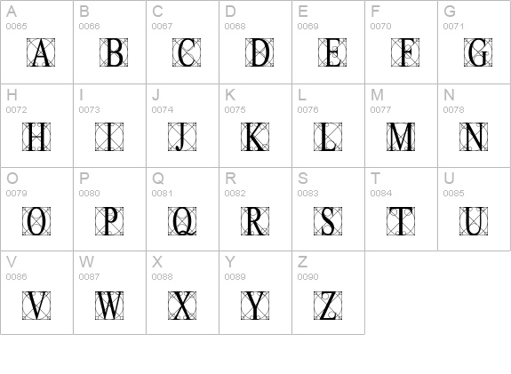 Leonardo uppercase A-Z preview