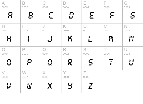 Let's go Digital Regular uppercase A-Z preview
