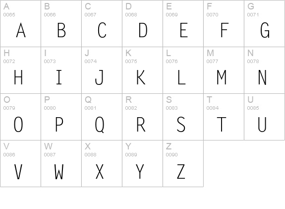 Letter Gothic Std Medium uppercase A-Z preview