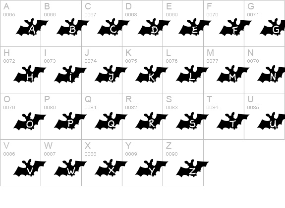 LetterBat AH uppercase A-Z preview