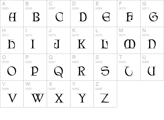 Lettergical uppercase A-Z preview