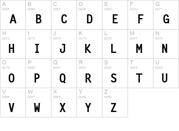 LetterGothic-Bold uppercase A-Z preview