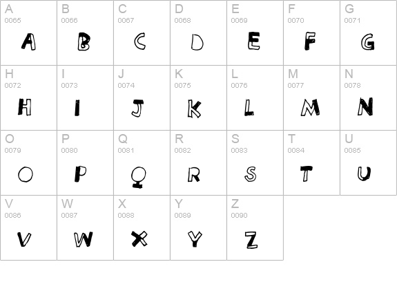 Letterine uppercase A-Z preview