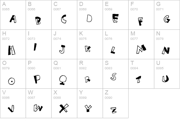 Letterine-Esagerate uppercase A-Z preview