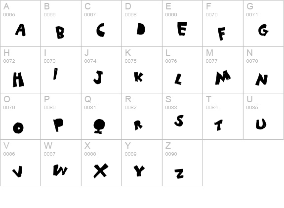 Letterine-EsagerateBlack uppercase A-Z preview