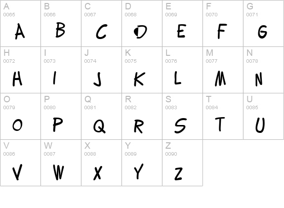 Lettering1 Weird uppercase A-Z preview