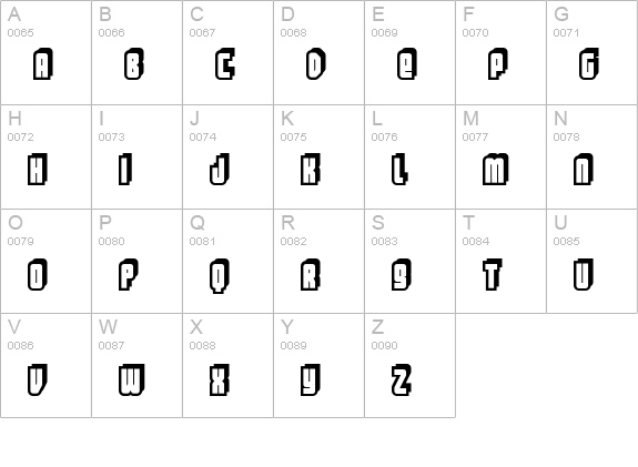Letters uppercase A-Z preview