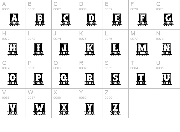 LetterTrain Bold uppercase A-Z preview