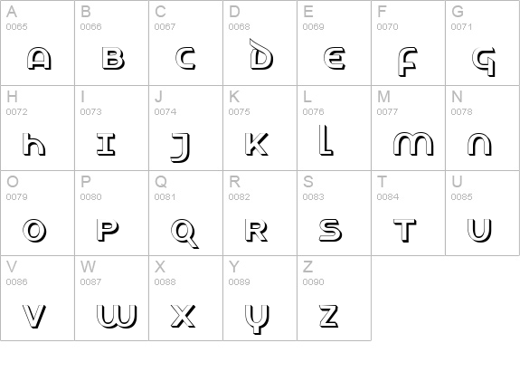 LetunicalShadow uppercase A-Z preview