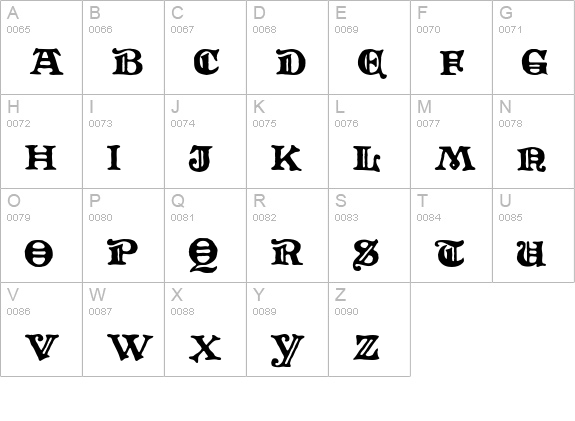 LevelFourteenDruid uppercase A-Z preview