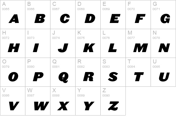 Leviathan-HTF-Black-Italic uppercase A-Z preview