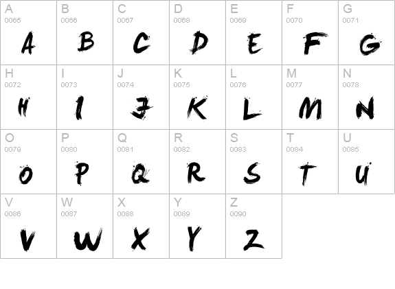 LeviBrush uppercase A-Z preview