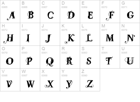 Levona uppercase A-Z preview
