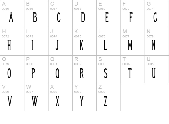 LewishamCondensed uppercase A-Z preview