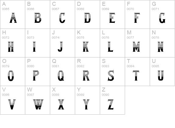 LewishamStripe uppercase A-Z preview