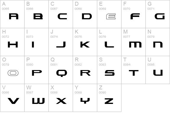Lexust Demo uppercase A-Z preview