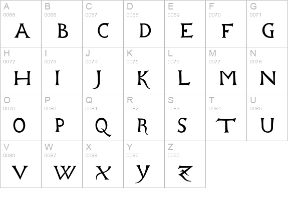 Libcziowes-Regular uppercase A-Z preview