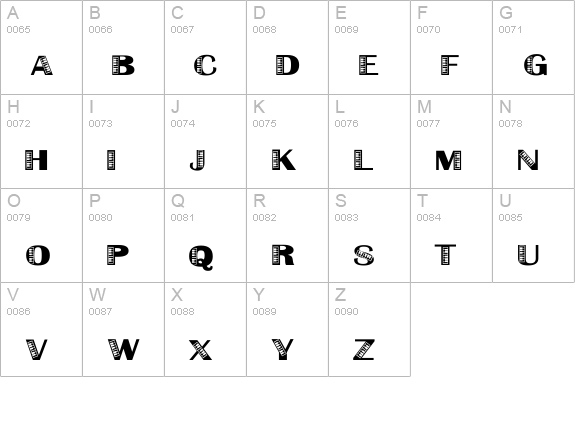 Liberace uppercase A-Z preview