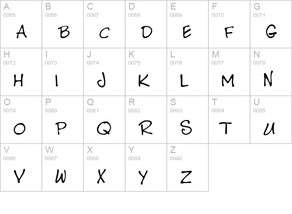 LibertysHand Regular uppercase A-Z preview