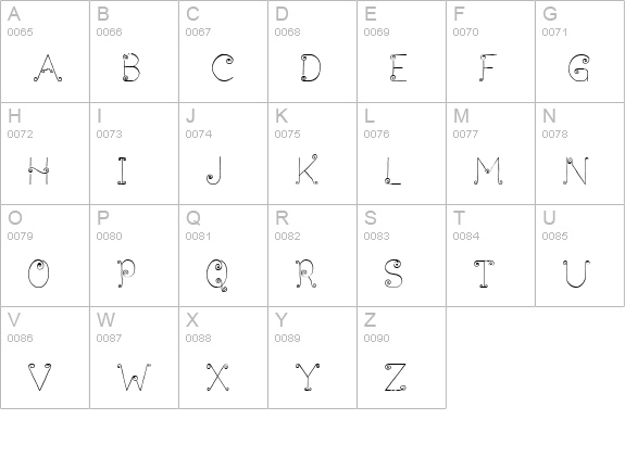 Lickcurl Petite uppercase A-Z preview