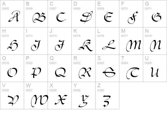 Liefendre uppercase A-Z preview