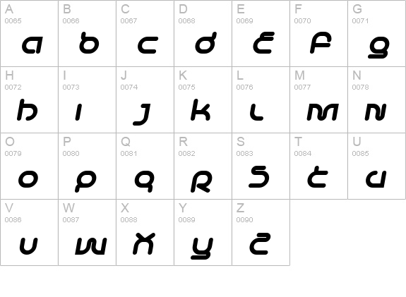 Life in Space BoldItalic uppercase A-Z preview
