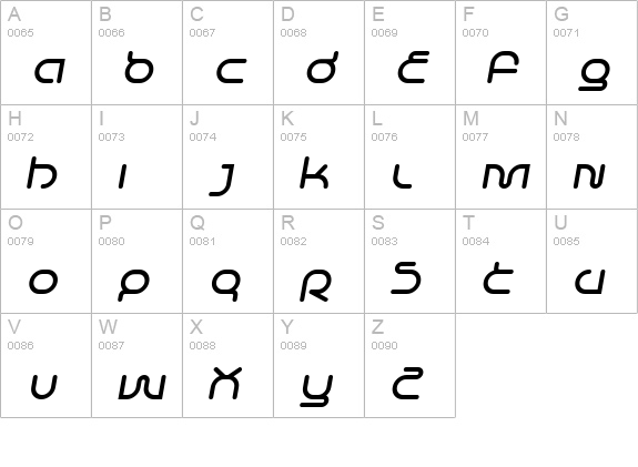 Life in Space Italic uppercase A-Z preview