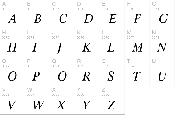 Life Italic uppercase A-Z preview