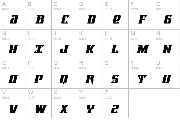 Lifeforce uppercase A-Z preview