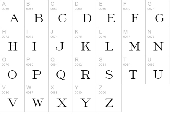Light Roman Std uppercase A-Z preview