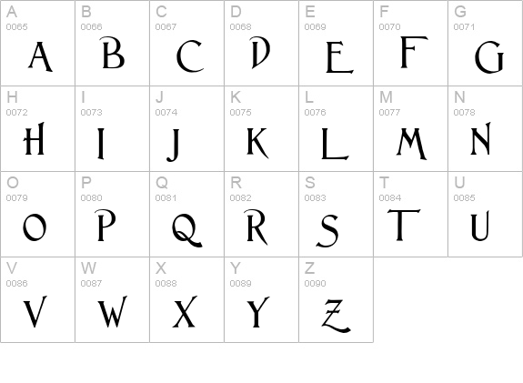 Lightfoot uppercase A-Z preview