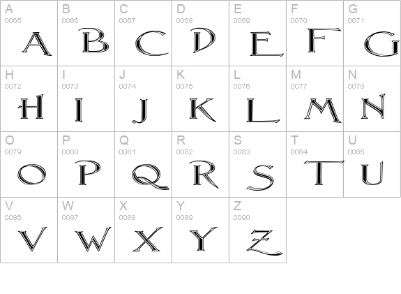 Lightfoot Fluted Extra-expanded Regular uppercase A-Z preview