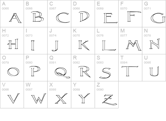 Lightfoot Outline Extra-expanded Regular uppercase A-Z preview