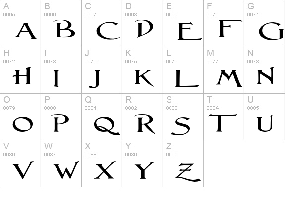Lightfoot Wide Expanded Regular uppercase A-Z preview
