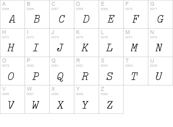 LightItalic-Light-Italic uppercase A-Z preview