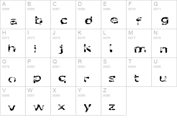 like fonts in the rain uppercase A-Z preview