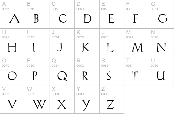 Lilith Bold uppercase A-Z preview