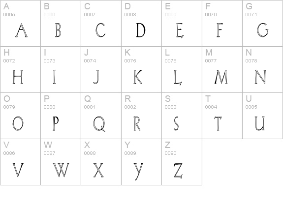 Lilith-LightHC uppercase A-Z preview