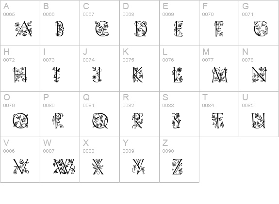 Lilith Plain uppercase A-Z preview