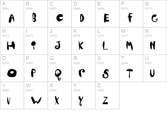 LillaFunk uppercase A-Z preview
