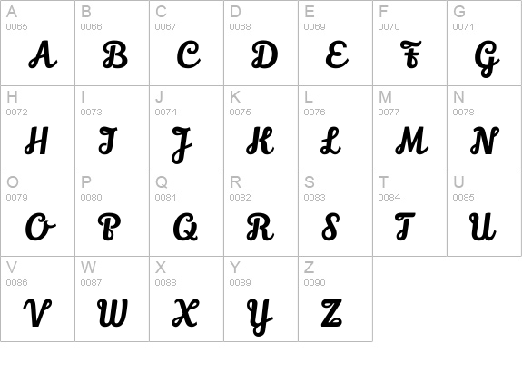 Lily Script One uppercase A-Z preview