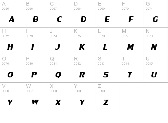 LilyUPC Bold Italic uppercase A-Z preview
