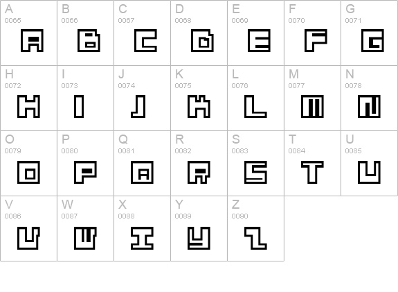 Limbex open uppercase A-Z preview